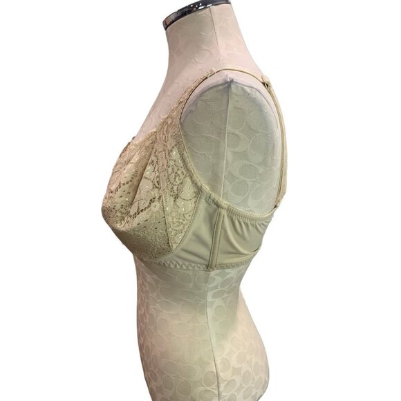 38DD Light Beige Women's New Underwire Push Up Bra Lace Trim - Picture 4 of 7